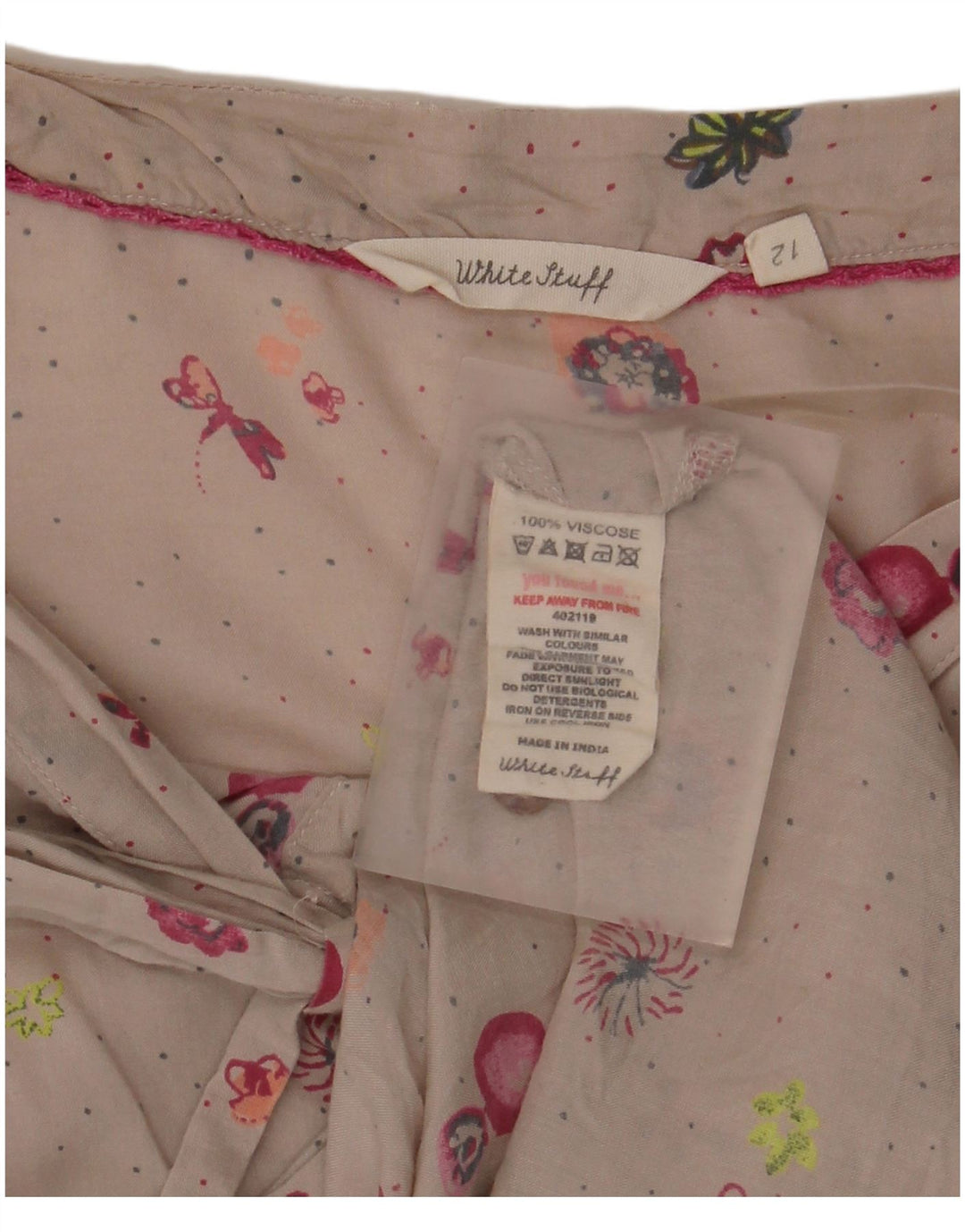 Camicetta da donna White Stuff UK 12 Viscosa floreale beige medio