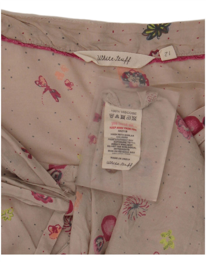 Camicetta da donna White Stuff UK 12 Viscosa floreale beige medio