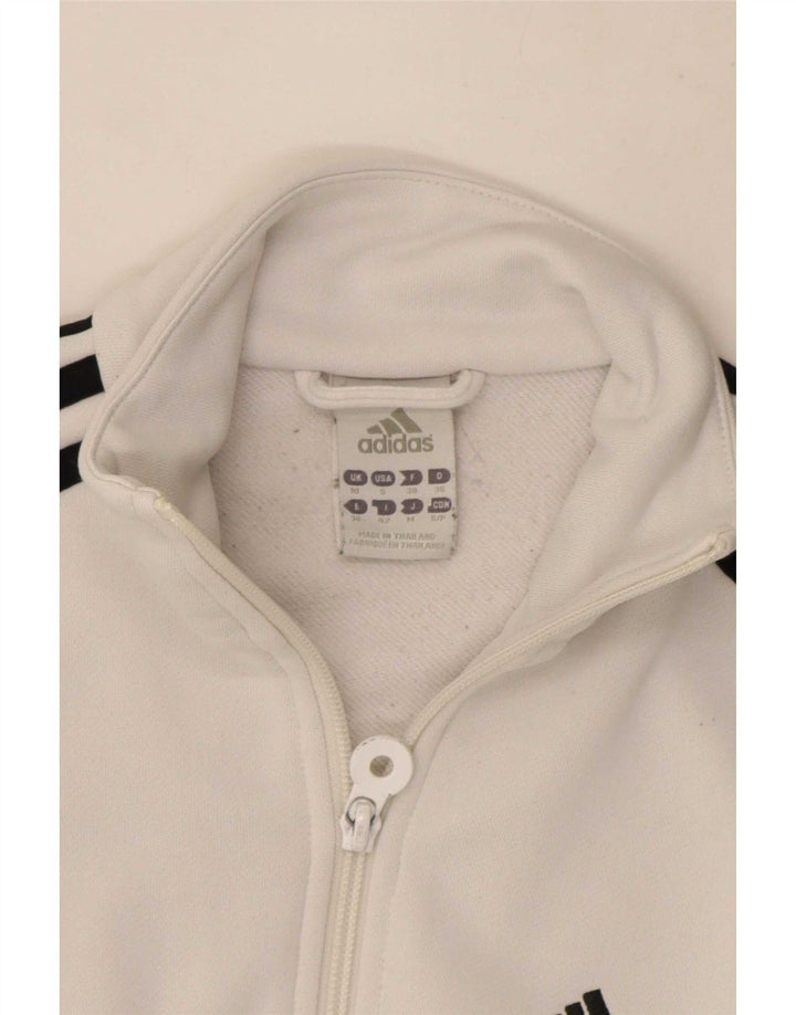 Giacca da ginnastica da donna Adidas UK 10 piccola bianca