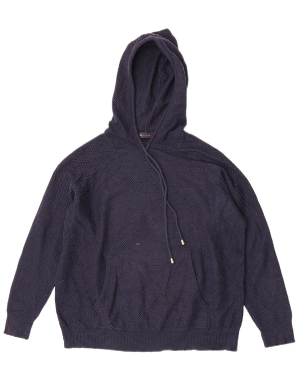Maglione con cappuccio da donna Marks & Spencer UK 14 Viscosa blu navy medio