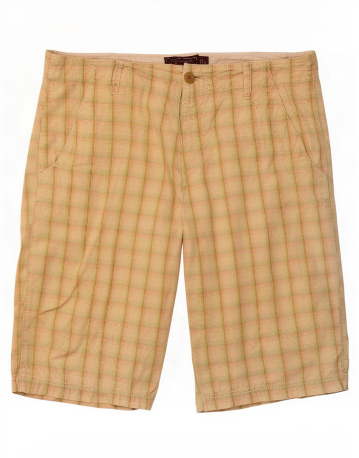 Pantaloncini chino da uomo Marlboro Classics medi W33 a quadri beige
