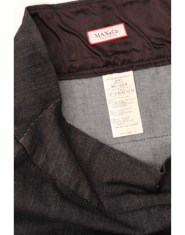 Mini gonna a strati da donna Max & Co. UK 12 media W32 cotone blu navy