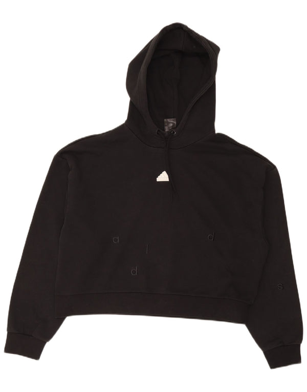 Maglione con cappuccio oversize da donna Adidas UK 16/18 Large Nero Cotone