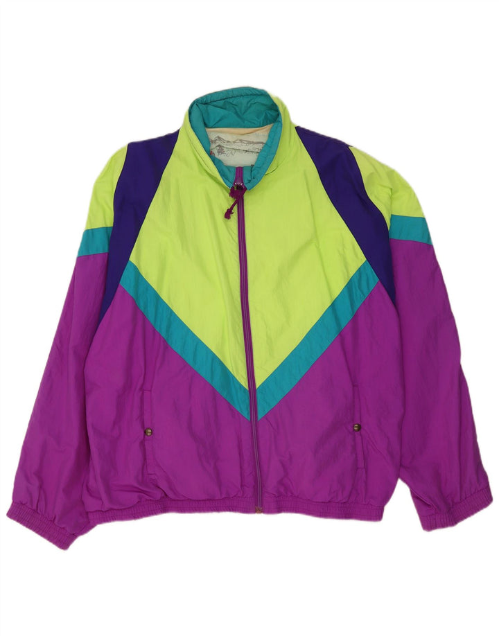 Giacca antipioggia vintage da uomo UK 46 3XL Colourblock multicolore