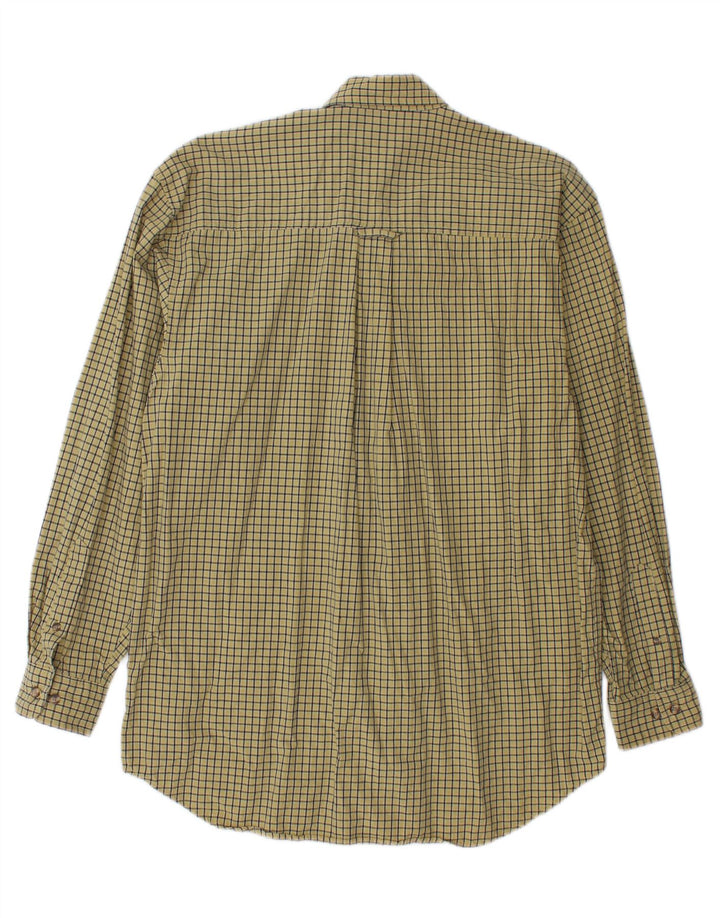 IZOD Mens Shirt Medium Yellow Check Cotton Vintage Izod and Second-Hand Izod from Messina Hembry 