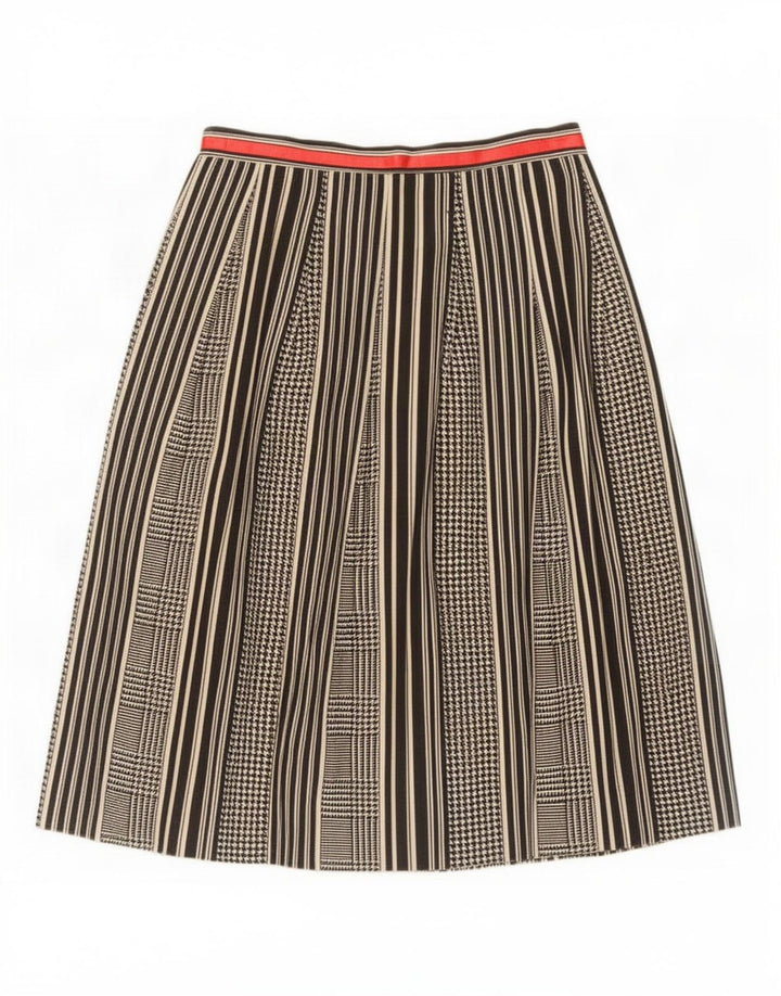 Gonna a trapezio da donna vintage IT 42 media W25 lana pied de poule nera