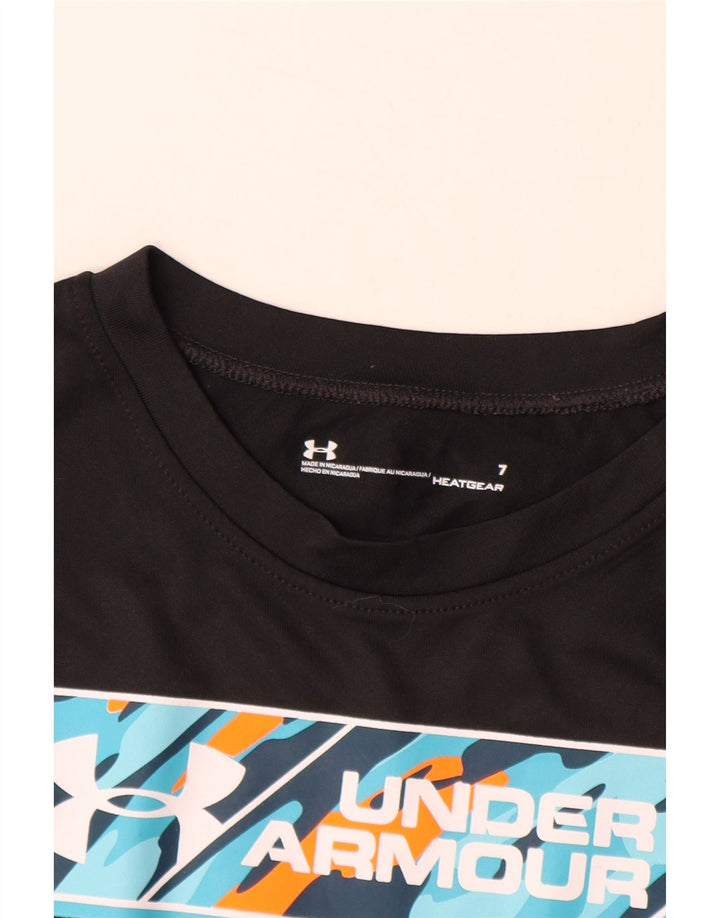 T-shirt grafica per ragazzi UNDER ARMOUR Heat Gear 6-7 anni Nera