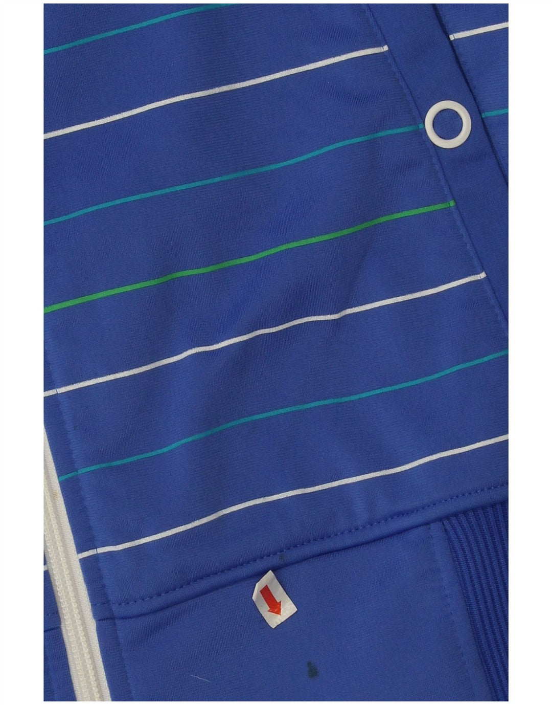 Giacca superiore della tuta da uomo Adidas in poliestere a righe blu medio