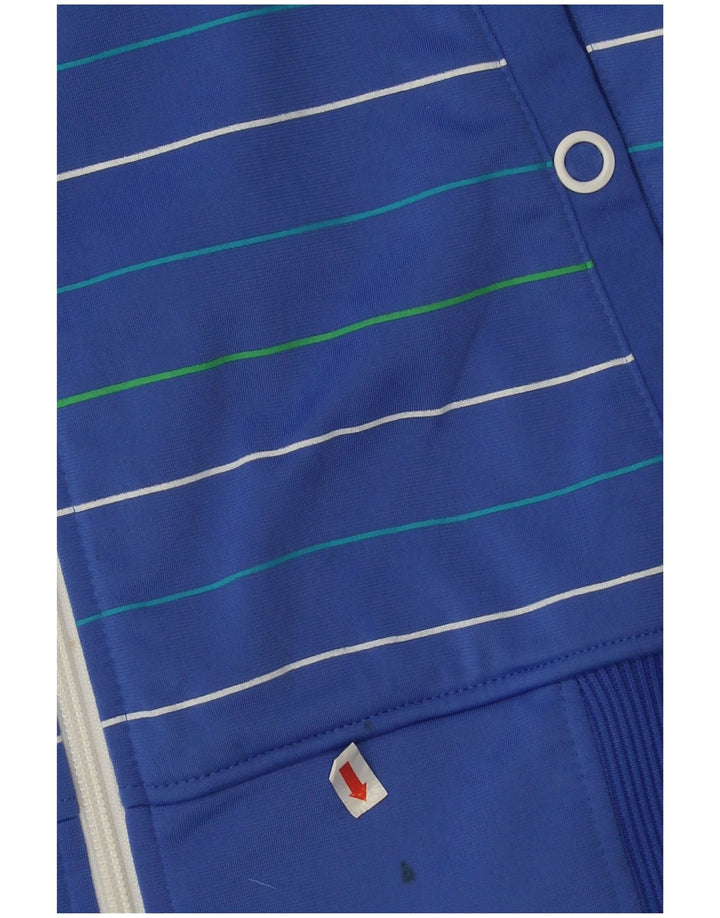 Giacca superiore della tuta da uomo Adidas in poliestere a righe blu medio