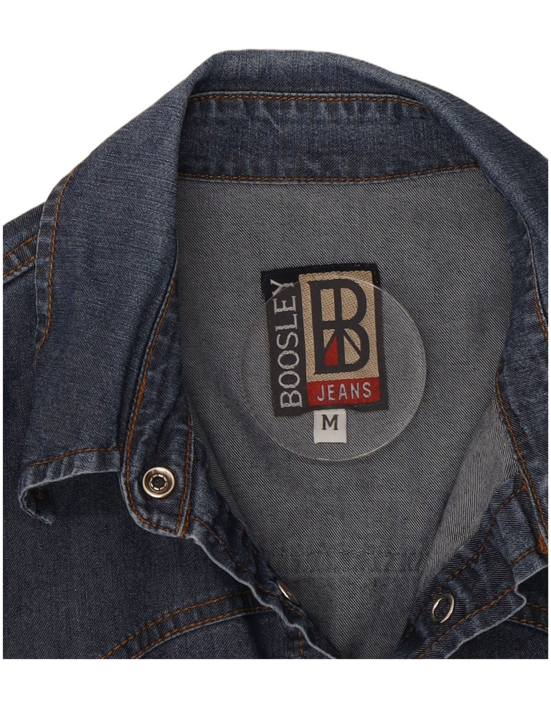 BOOSLEY Camicia in denim da donna UK 12 Cotone blu medio