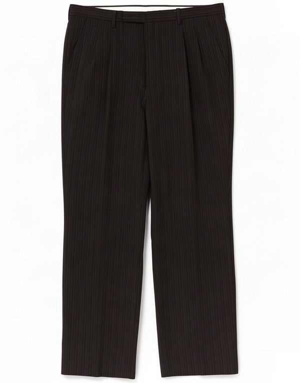 Pantaloni da abito dritti vintage da uomo IT 48 Medio W32 L28 Gessato nero