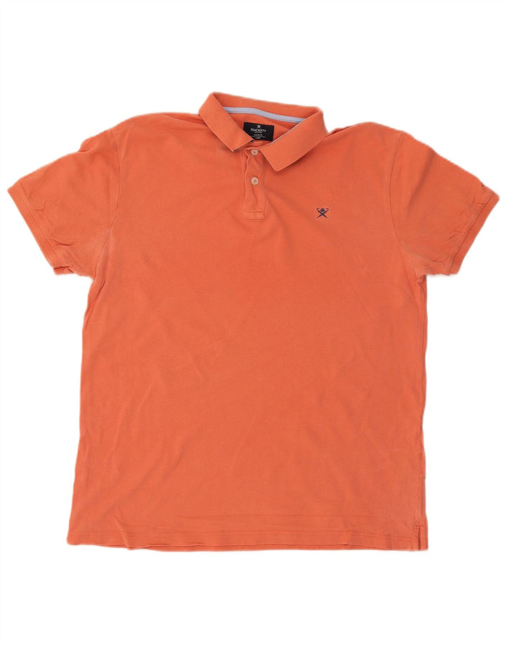 Polo da uomo Hackett Classic Fit, taglia grande, in cotone arancione