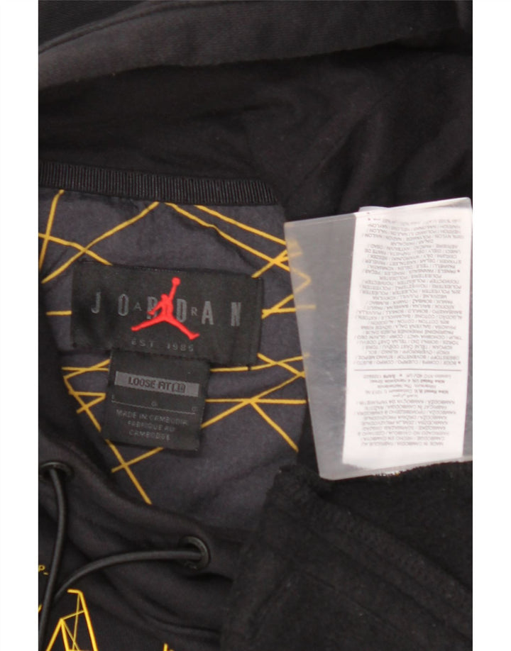 JORDAN Felpa con cappuccio da uomo con vestibilità ampia grafica Paris Paris, grande nera geometrica