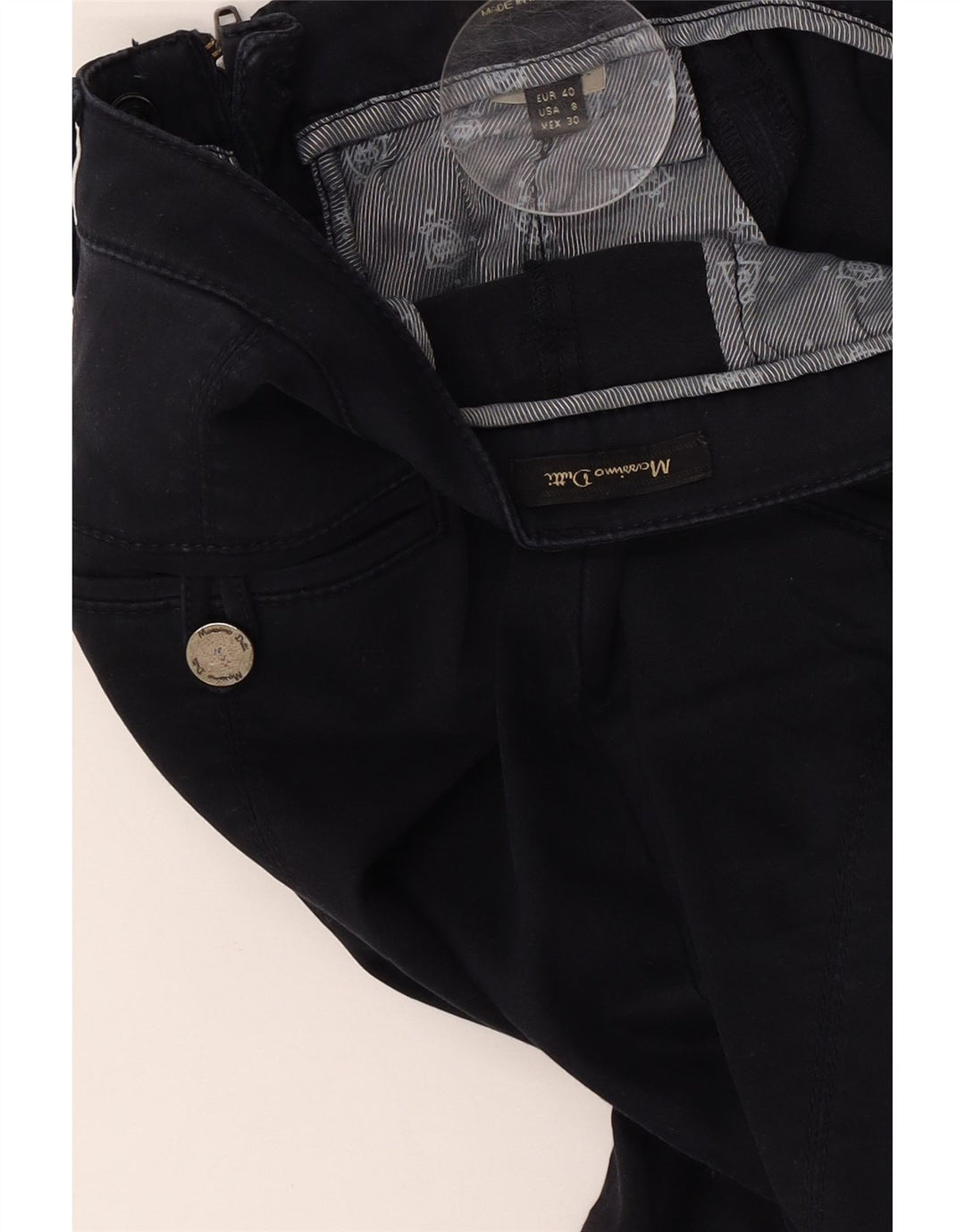 Pantaloni slim da donna Massimo Dutti EU 40 Medium W30 L30 Blu navy