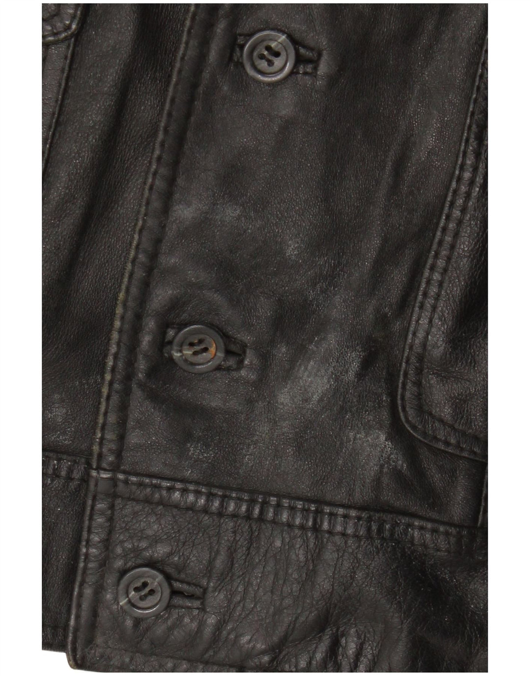 Giacca in pelle vintage da donna UK 12 media nera