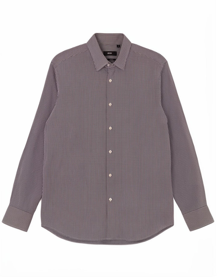Camicia da uomo vestibilità regolare Hugo Boss taglia 41 16 grande percalle blu