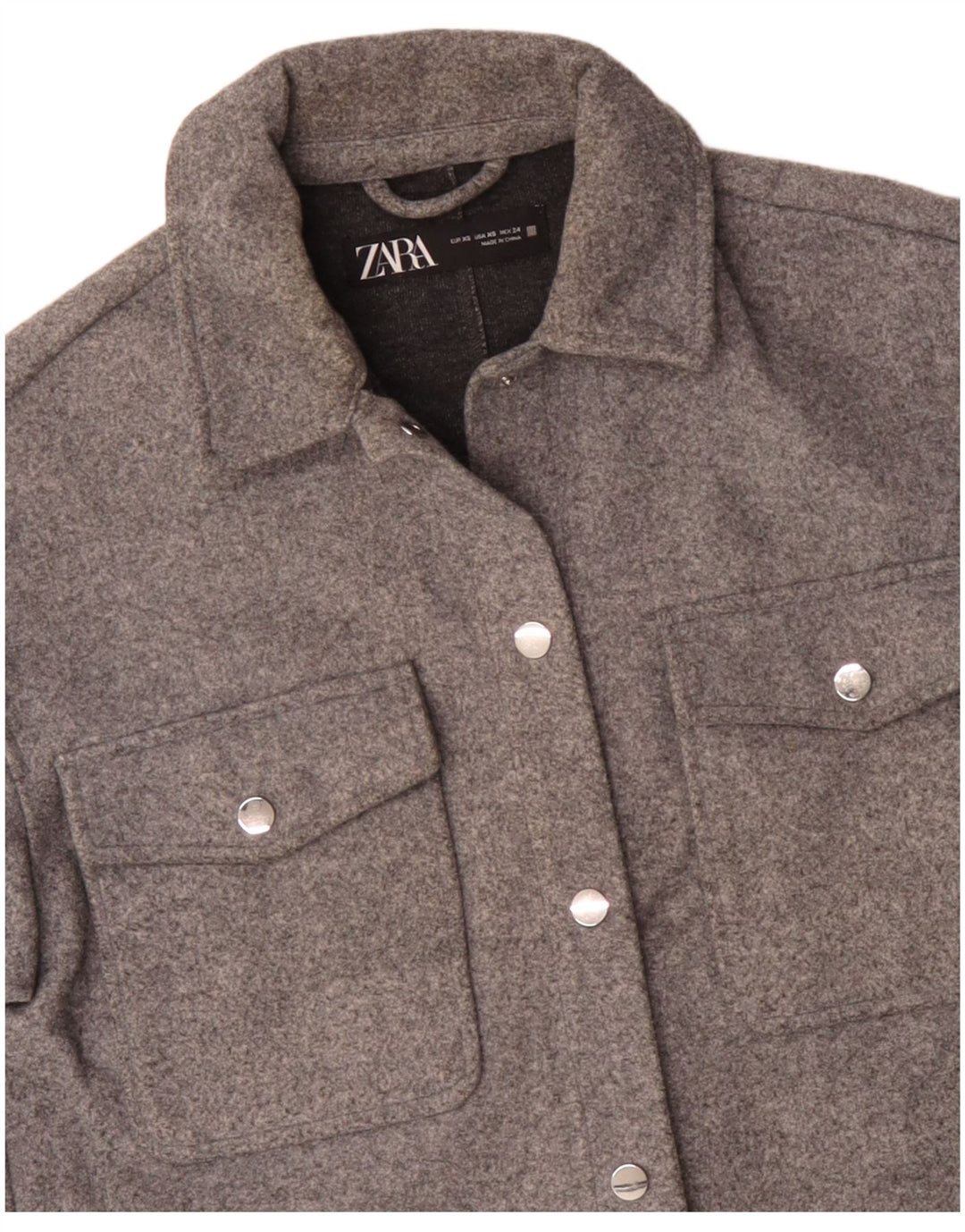 Giubbotto bomber oversize da donna Zara UK 6 XS poliestere grigio