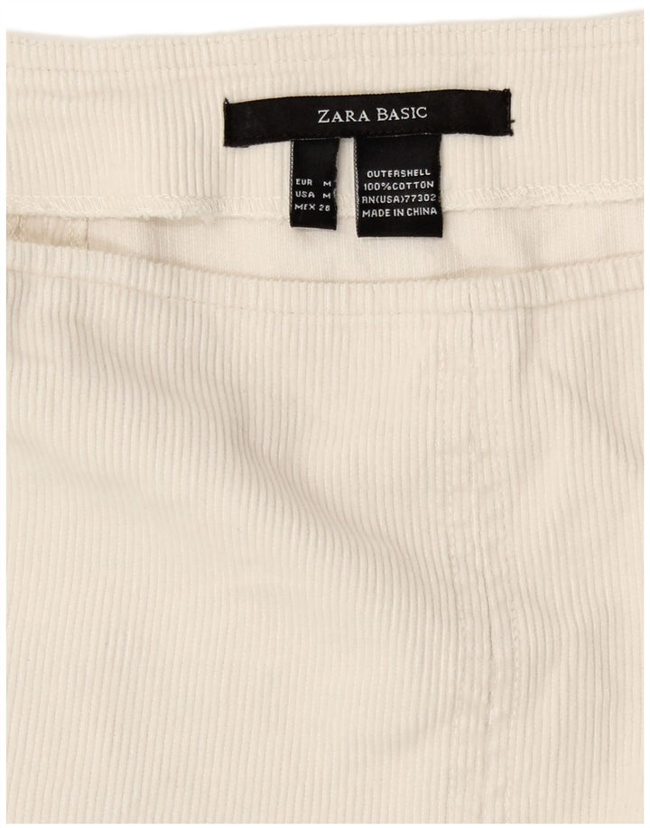 Gonna in velluto a coste da donna Zara media W28 cotone bianco