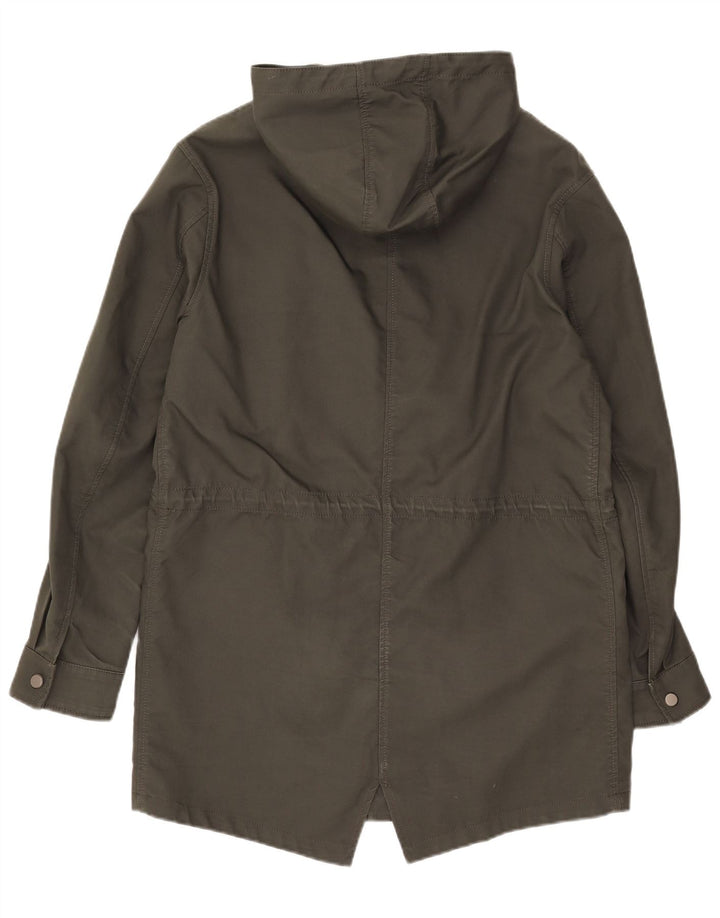 Giacca Parka con cappuccio da uomo Zara UK 40 grande cotone kaki