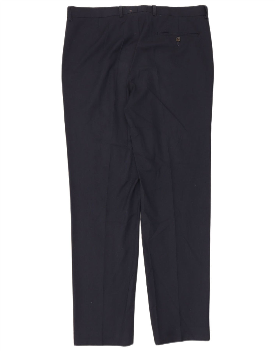 Pantaloni da abito su misura da uomo Marks & Spencer W36 L33 poliestere blu navy