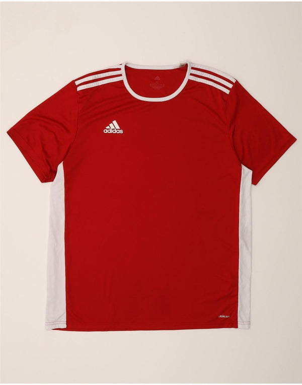 T-shirt Adidas Aeroready da uomo Top XL Poliestere color block rosso