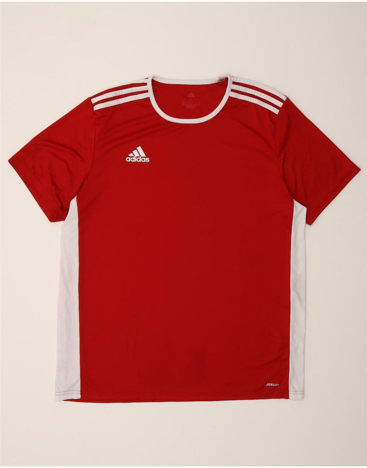 T-shirt Adidas Aeroready da uomo Top XL Poliestere color block rosso