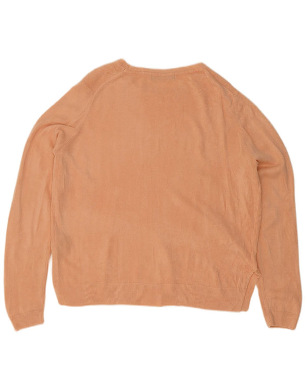 Maglione maglione con scollo a barca da donna Marks & Spencer UK 16 grande acrilico rosa