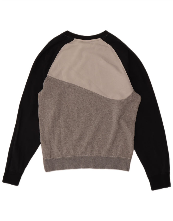 Felpa con grafica Nike da uomo, piccola, in cotone color block grigio