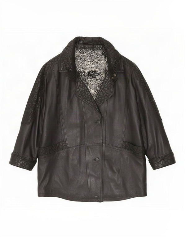 Cappotto oversize in pelle da donna Maddox EU 44 XL Nero