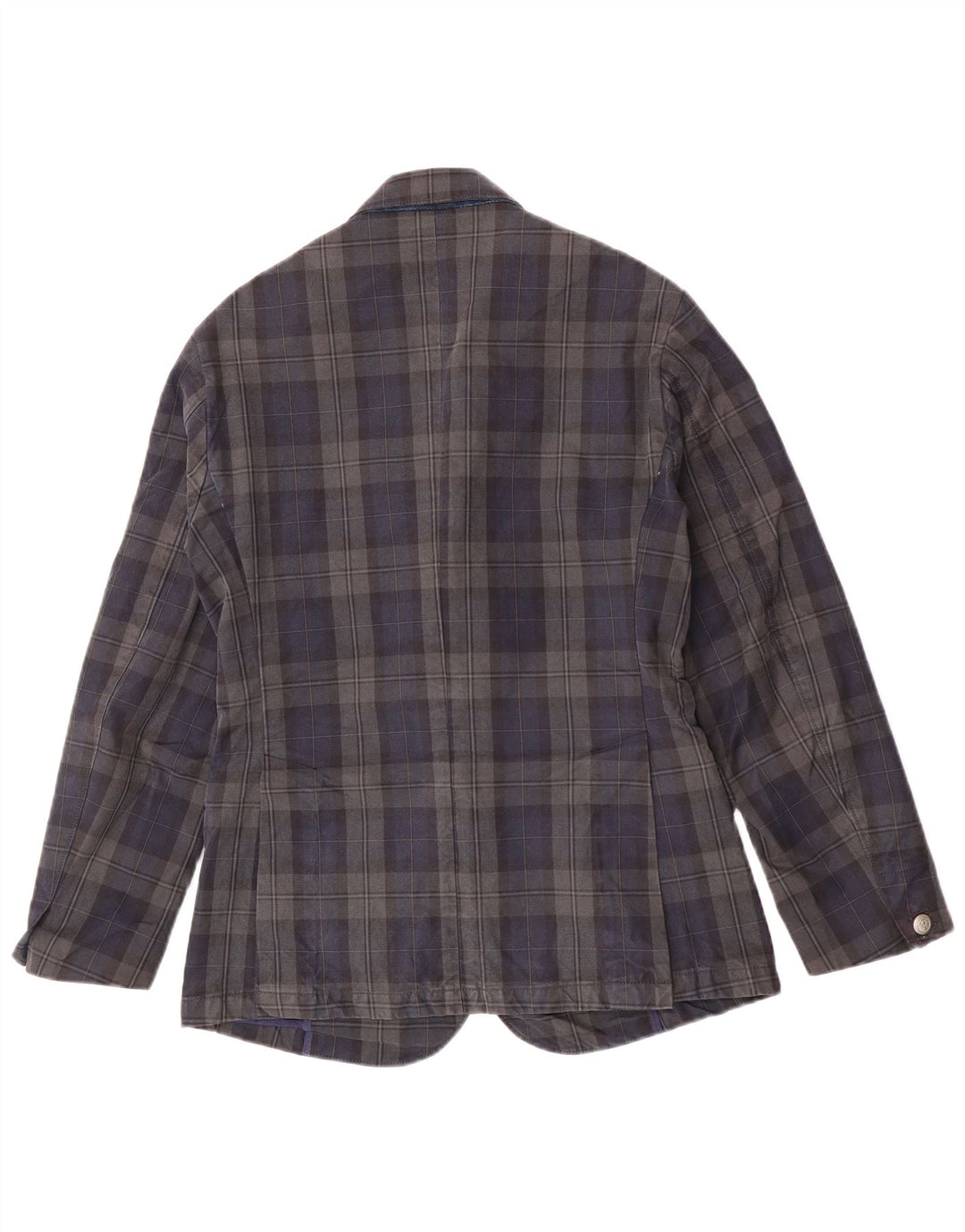 Giacca blazer da uomo a 3 bottoni Jaggy IT 48 cotone medio a quadri blu navy