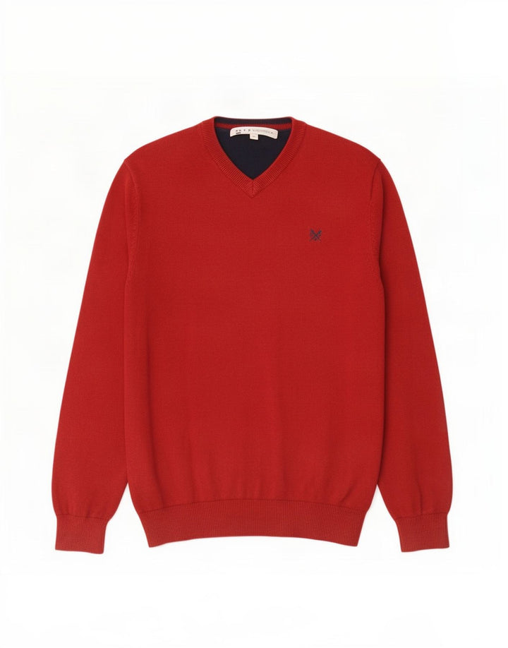 J. Crew Maglione da uomo con scollo a V in cotone rosso medio