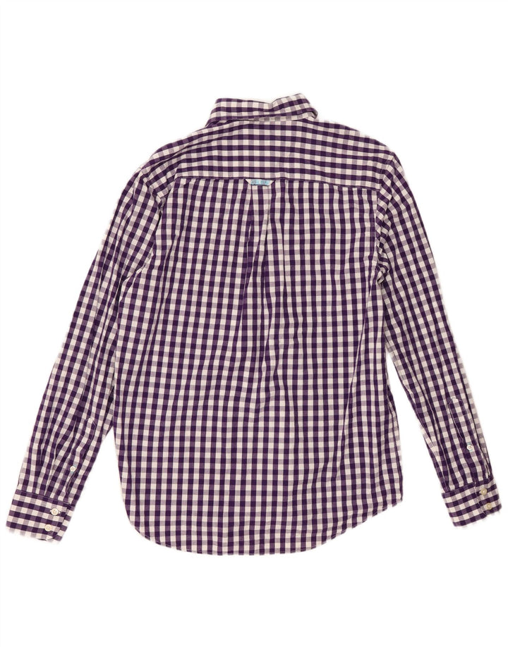 Crew Clothing Camicia da uomo piccola in cotone a quadretti viola
