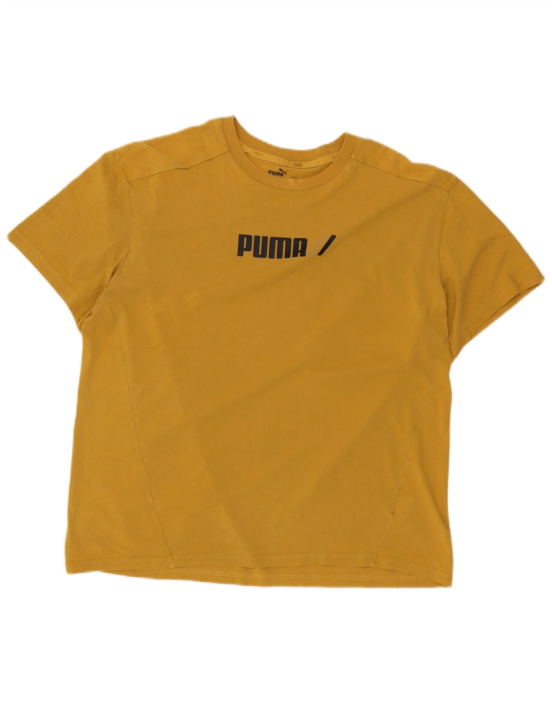 T-shirt grafica da uomo Puma Top grande in cotone giallo