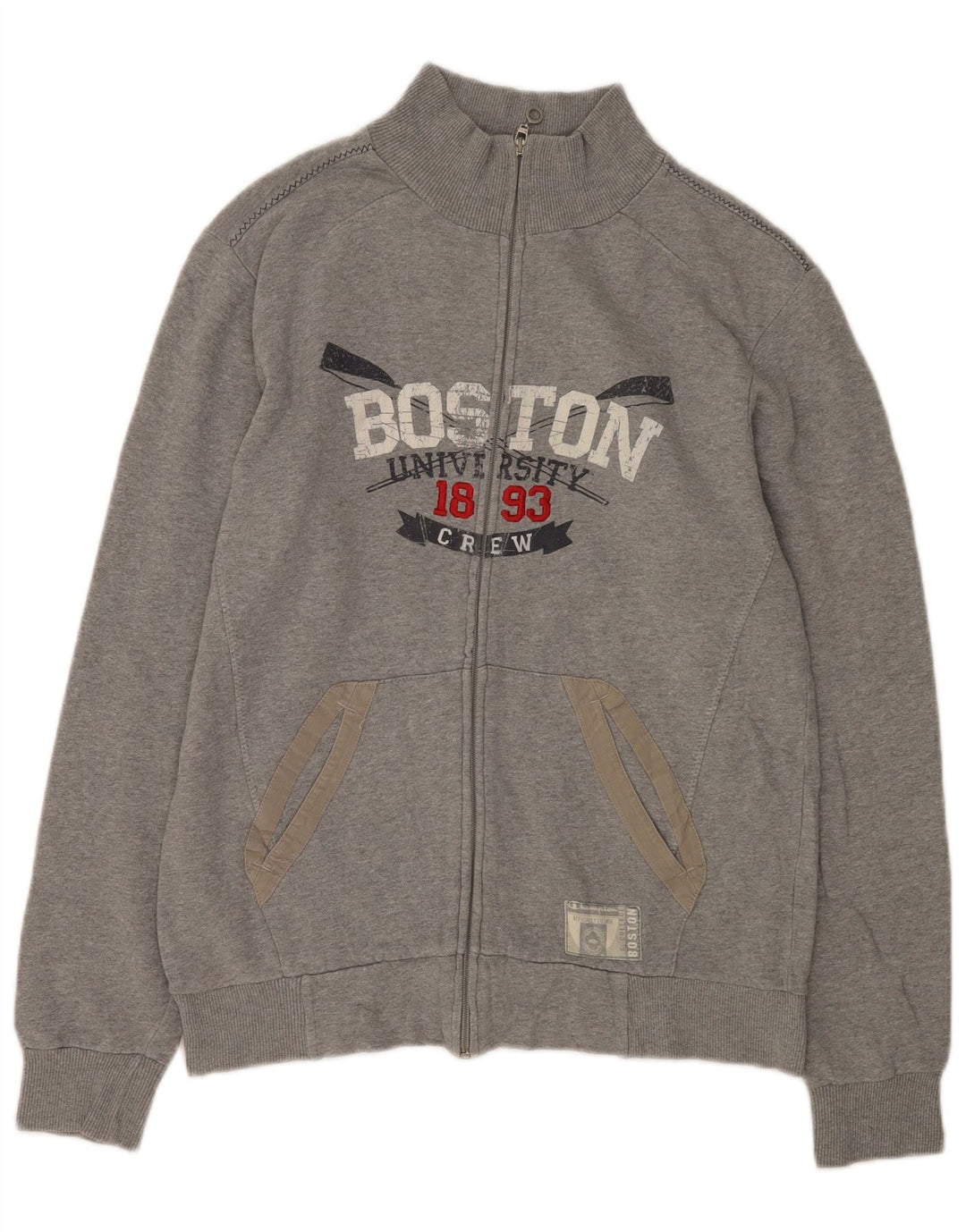 Giacca da ginnastica Champion Boston Graphic da uomo, grande, in cotone grigio