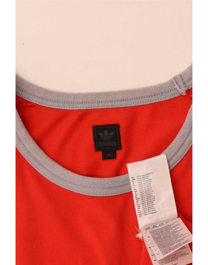 T-shirt grafica da uomo Adidas Top in cotone rosso medio