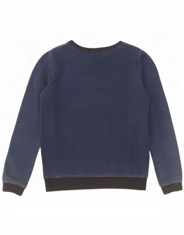 Diesel Mens Graphic Sweatshirt Jumper Small Navy Blue Colourblock Cotton