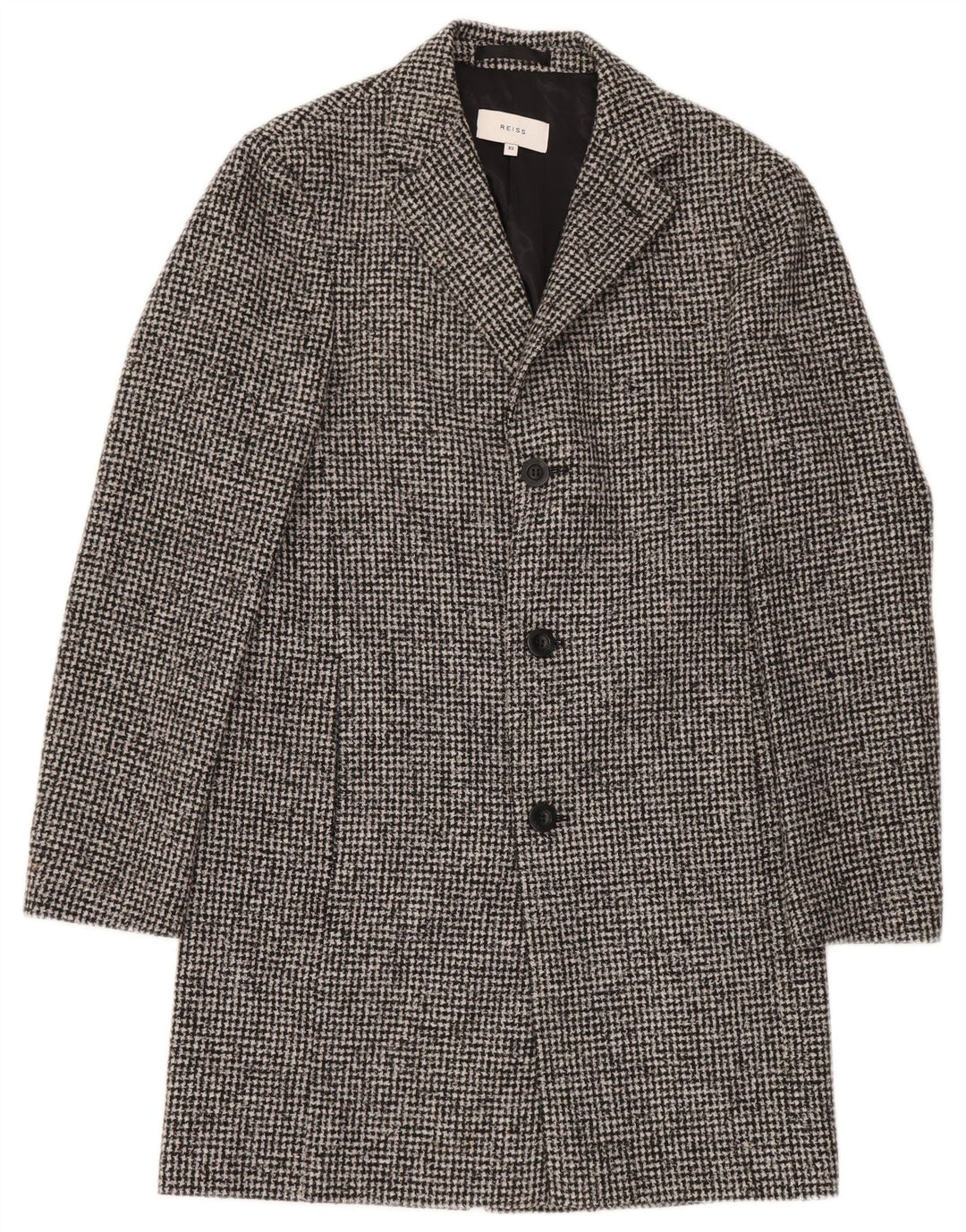 Cappotto da uomo Reiss UK 34 XS poliestere pied de poule grigio