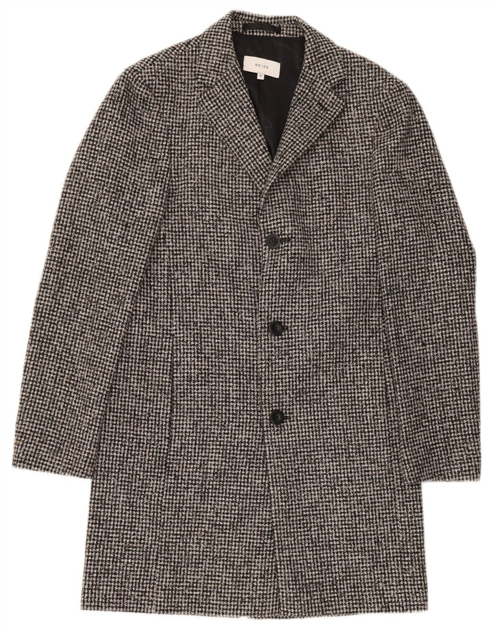 Cappotto da uomo Reiss UK 34 XS poliestere pied de poule grigio