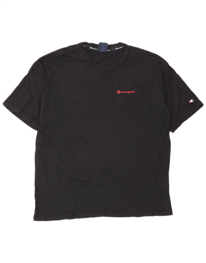 T-shirt grafica da uomo Champion Top in cotone nero medio