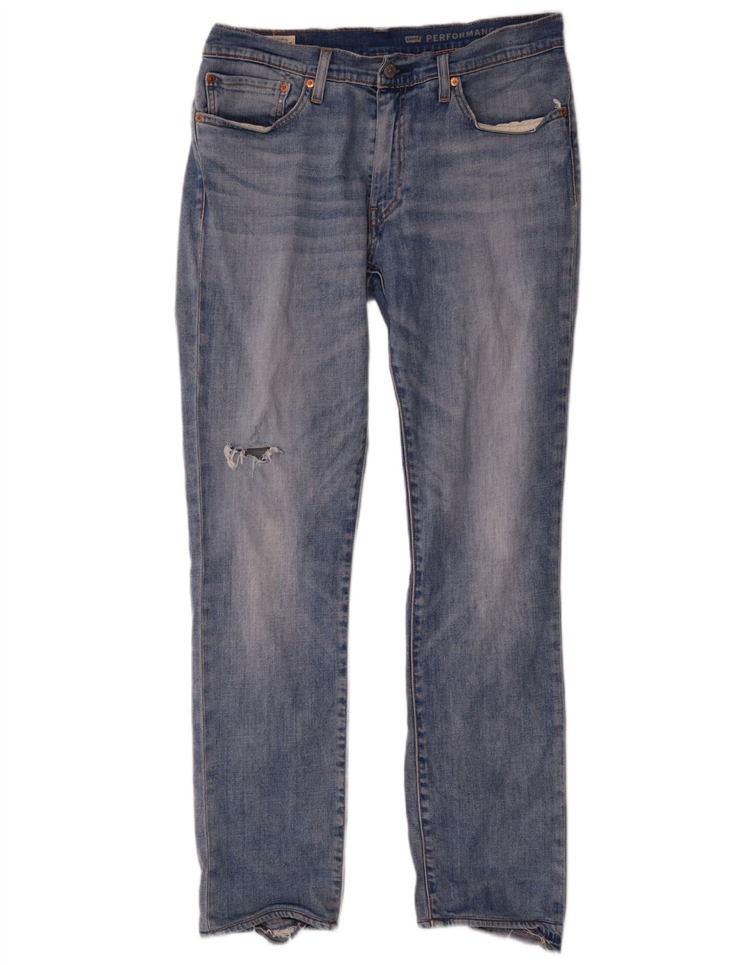 Jeans slim invecchiati da uomo Levi's W34 L32 in cotone blu