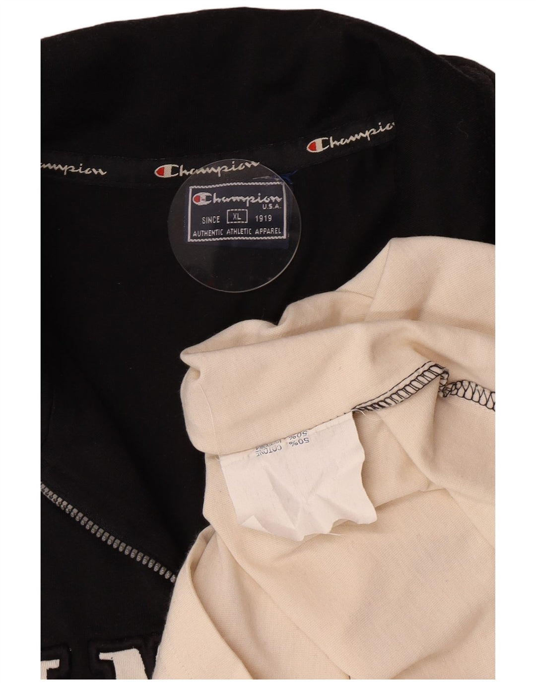 Tuta da ginnastica Champion da uomo con zip e collo grafico, XL, color block nero