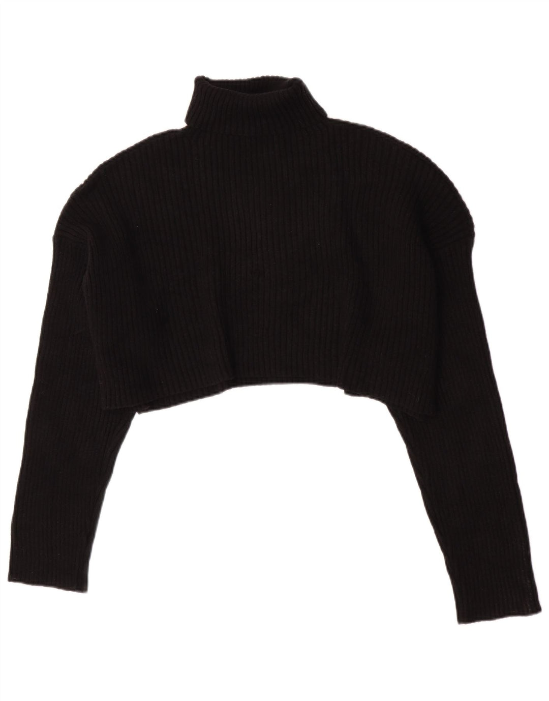 Maglione corto corto da donna Zara con collo alto oversize UK 16 grande nero