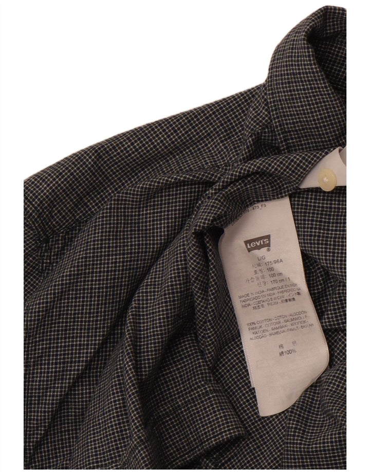 LEVI'S Camicia slim fit da uomo grande in cotone a quadri blu navy