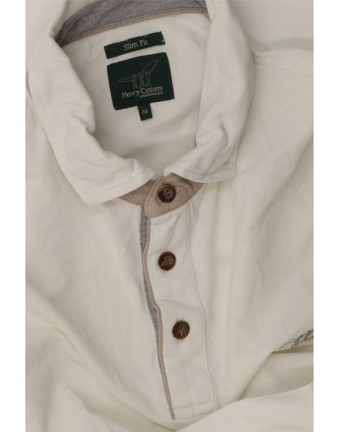 Polo da uomo slim fit Henry Cottons bianca media