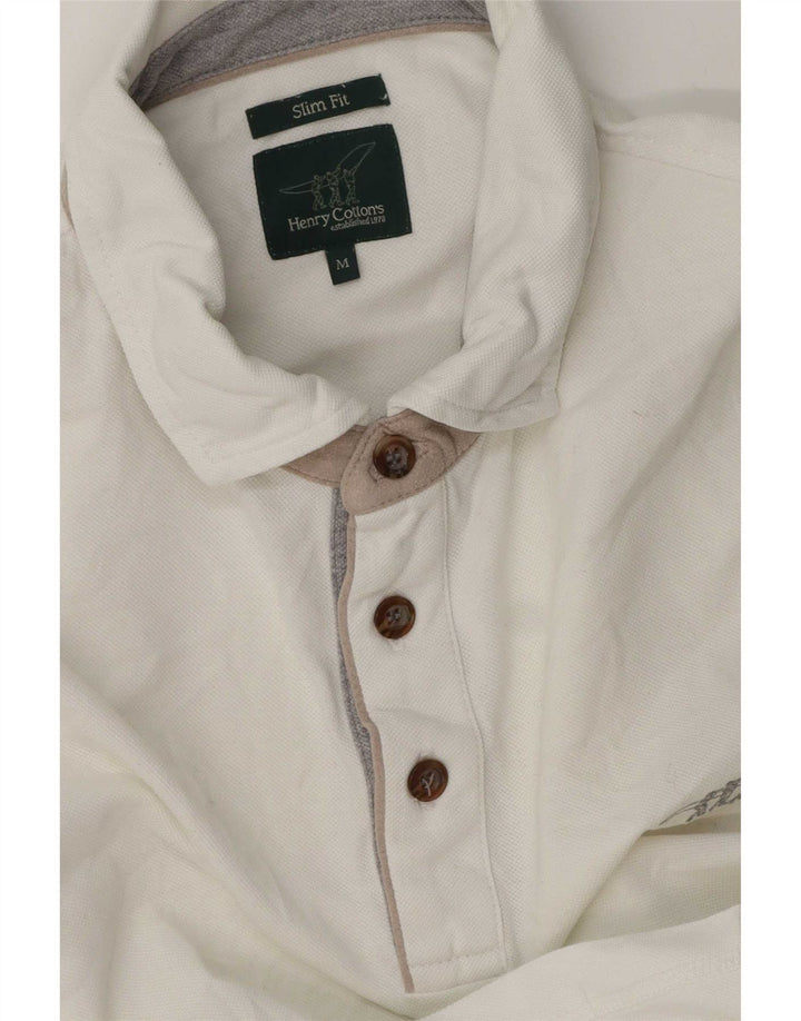 Polo da uomo slim fit Henry Cottons bianca media