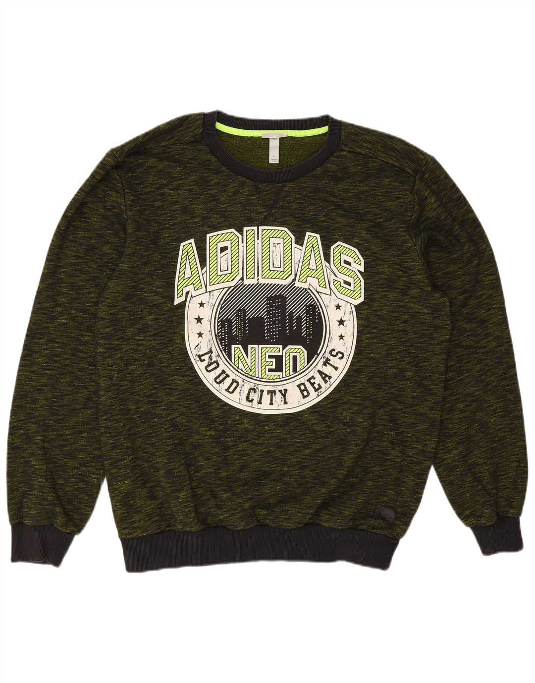 Felpa da uomo Adidas Neo Graphic maglione grande verde chiazzato