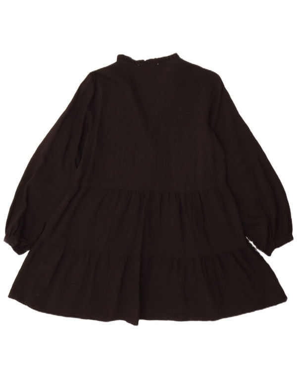 Abito a strati a maniche lunghe da donna Zara UK 10 piccolo in viscosa nera