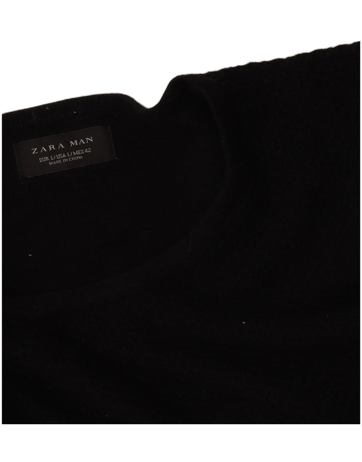 Maglione maglione girocollo da uomo Zara grande nero