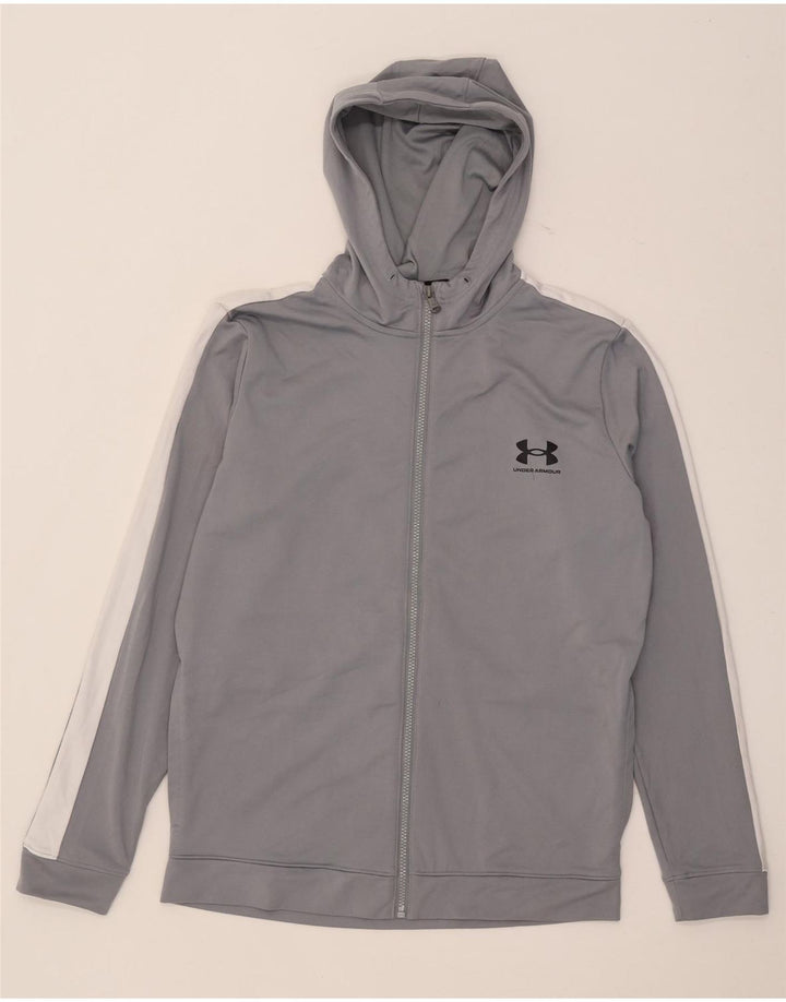 Felpa con cappuccio e zip da uomo Under Armour Poliestere color block grigio medio