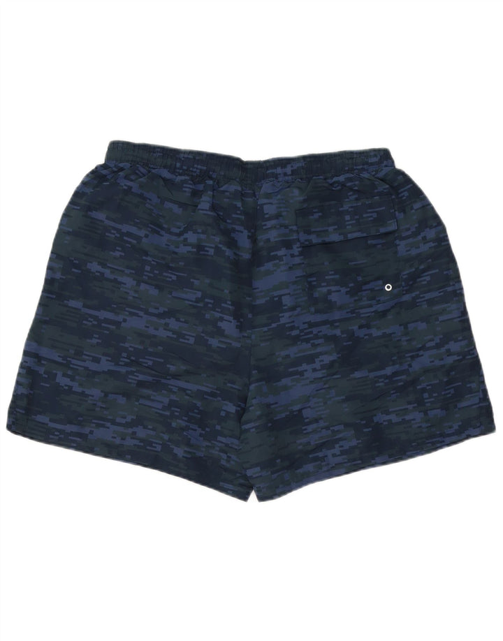 Pantaloncini da bagno da uomo New Balance Large in poliestere mimetico blu navy